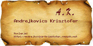 Andrejkovics Krisztofer névjegykártya