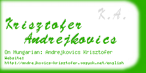 krisztofer andrejkovics business card